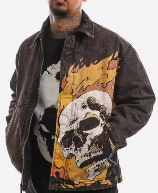 HUF Ghost Rider Brown Jacket