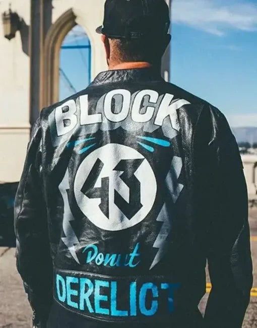 Ken Block Leather White and Black Jacket