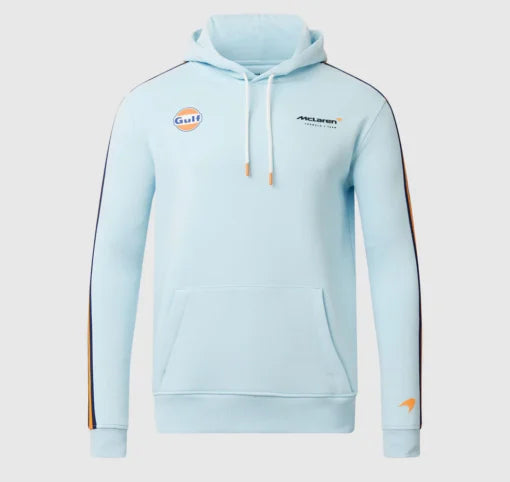 McLaren F1 Mens Gulf Track White & Blue Hoodie