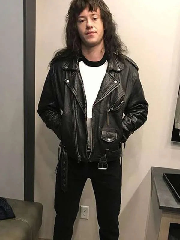 Stranger Things Eddie Munson Black Leather Jacket